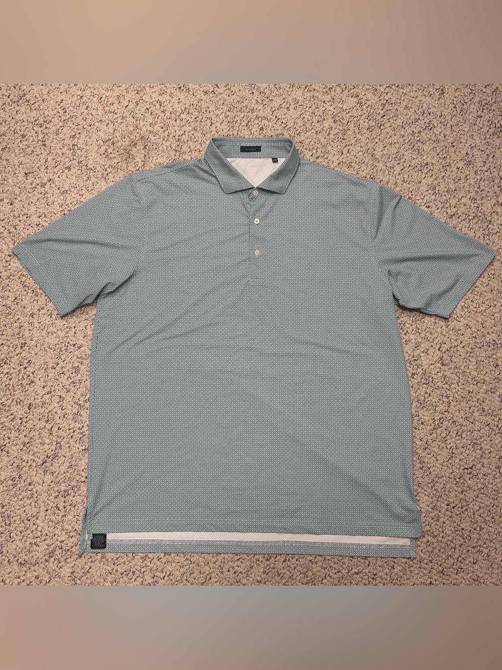 Turtleson Men’s Golf Performance Polo Shirt Size XXL Geometric Pattern Green